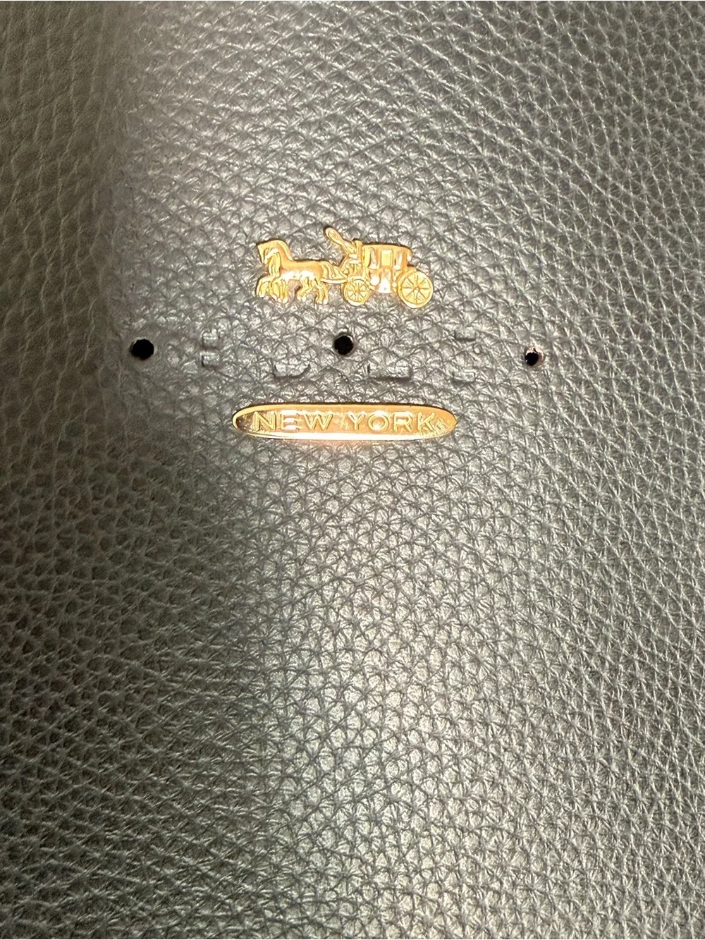 Coach City Tote Black Pebbled‎ Leather Tote Bag Missing Front Logo Lettering